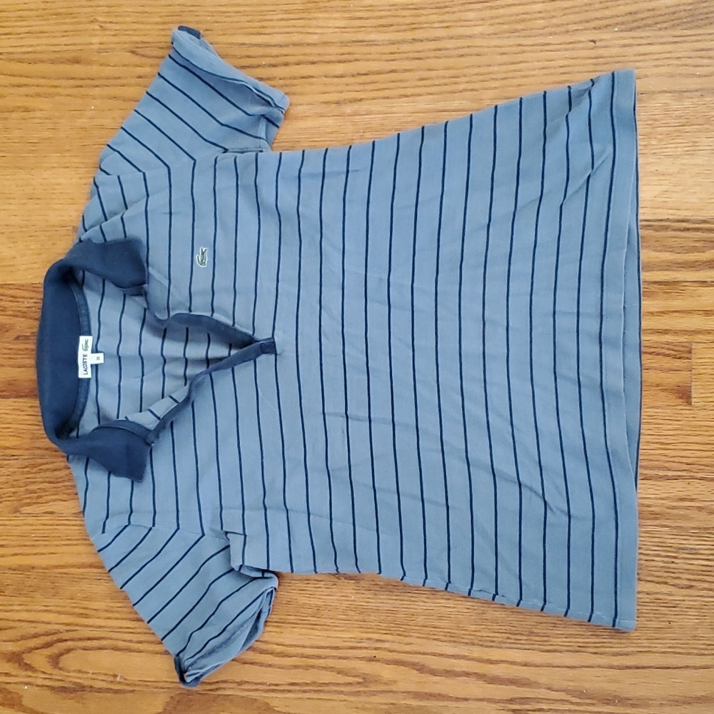 Lacoste striped v-neck polo, size 38